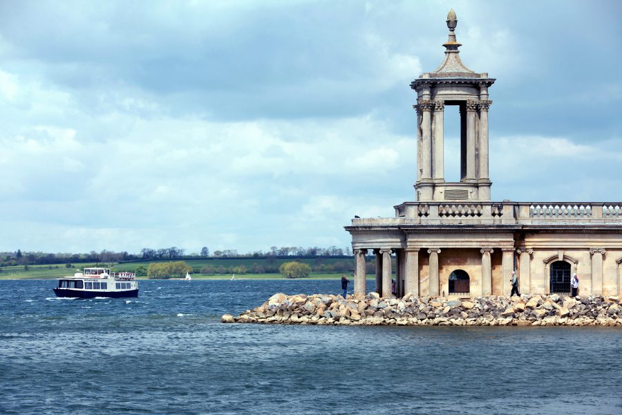 Close up shot of Normanton Church at Rutland Water